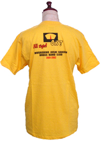 部活Tシャツ例：ゴールドTシャツ3版刷り後