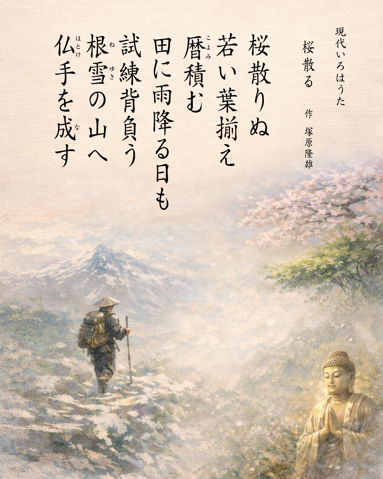 塚原隆雄 桜散る