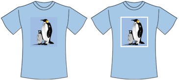 カラーTシャツで背景と生地が同色の場合