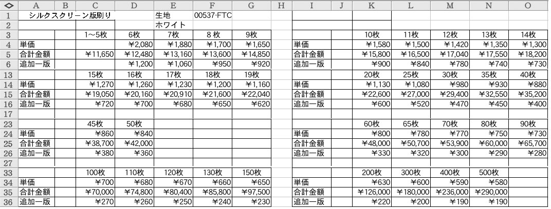 シルク印刷版刷り